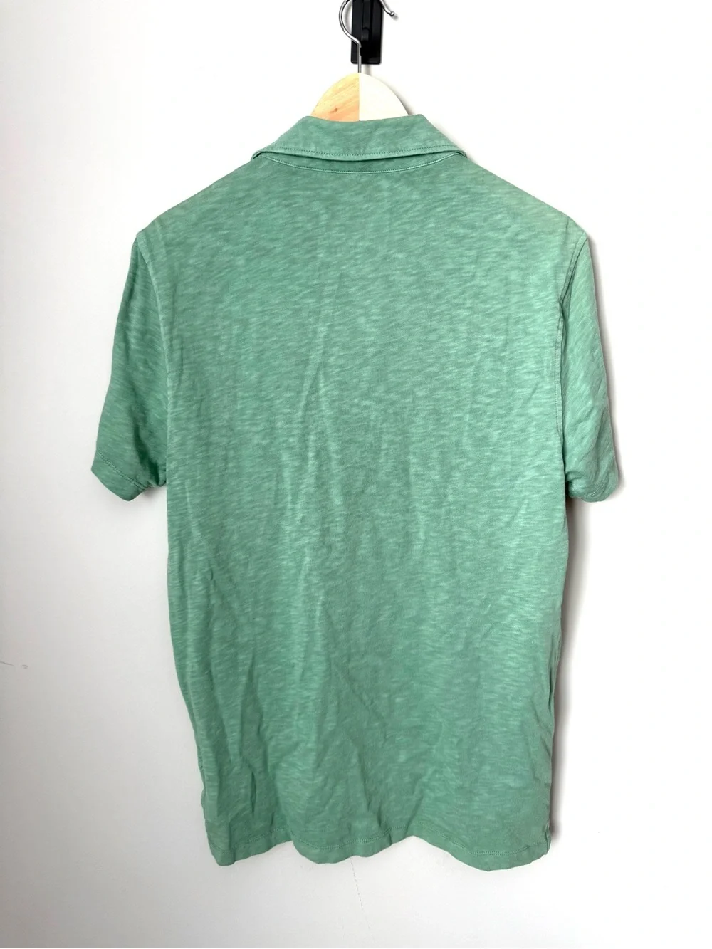 J. Crew Men's Green Garment Dyed Short-Sleeve Polo with Chest Pocket